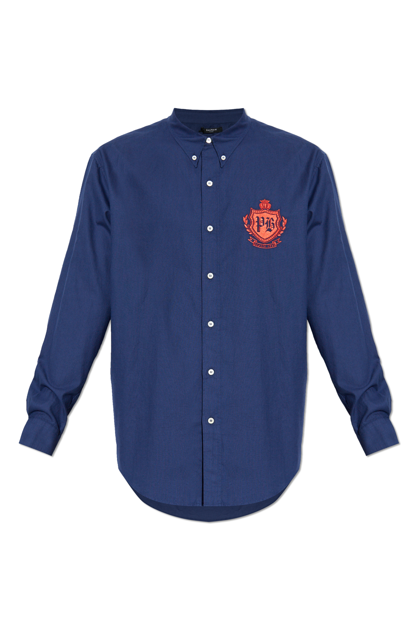 Navy blue Shirt with embroidered logo Balmain - Vitkac Canada